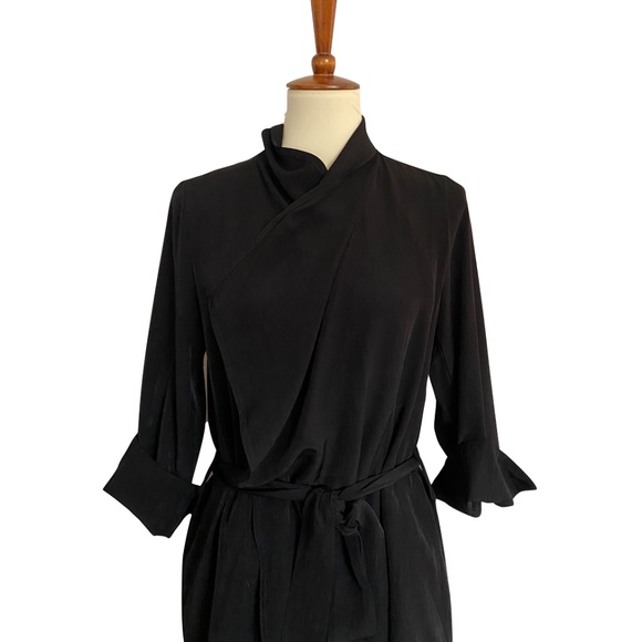 CAbi “Take Charge” #956 Black Open Front Waterfall Jacket Tie Belt Size Medium - Picture 6 of 12